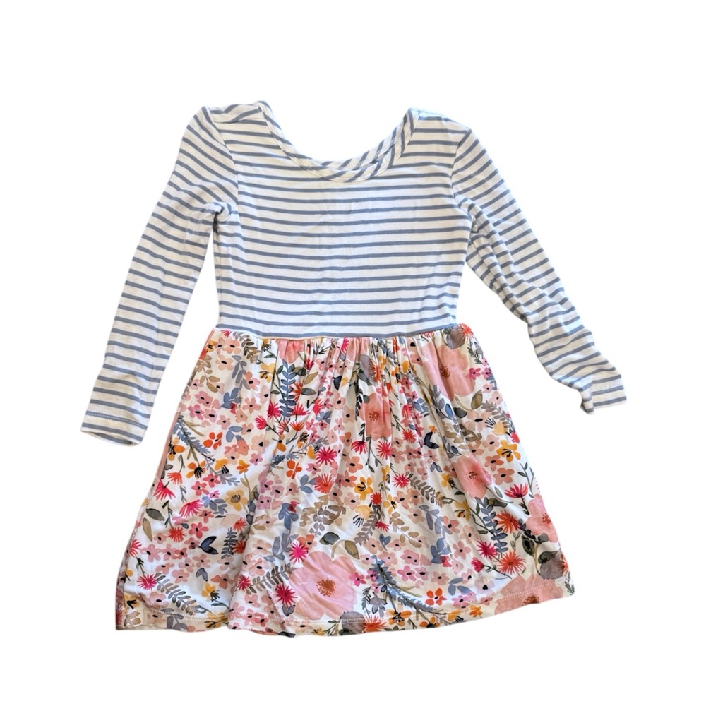Little sleepies floral stripe dress size 2T